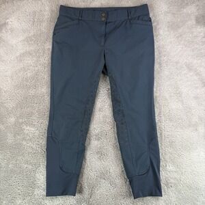 Ovation Silicone Grip Patch Riding Breeches Women's 36R Blue Equestrian Pants